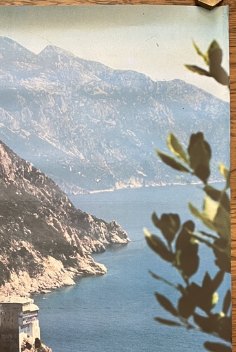 1992, Original Greek National Tourism Organization (EOT / GNTO) Poster, Mount Athos, Agion Oros, Gregoriou Monastery - Image 5