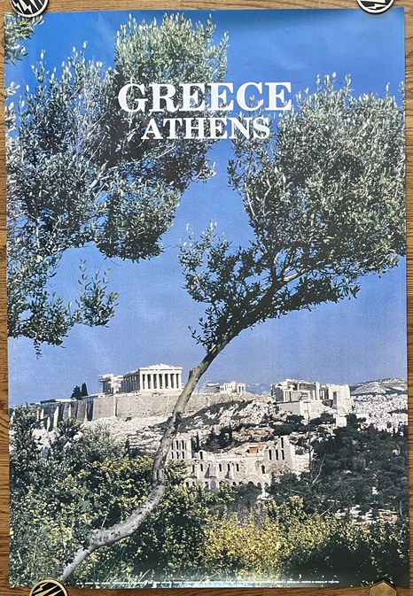 1992, Original Vintage Greece Athens Travel Poster, E.O.T. Greek National Tourism Organization, Acropolis & Parthenon - Image 9