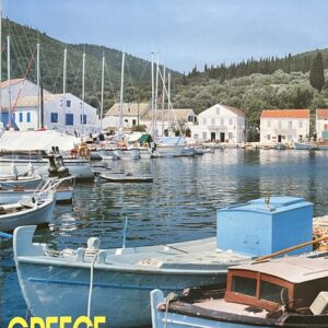 1992, Greece, Cephalonia, Kefalonia, Original Greek National Tourism Organization Poster, Fiskardo Harbour