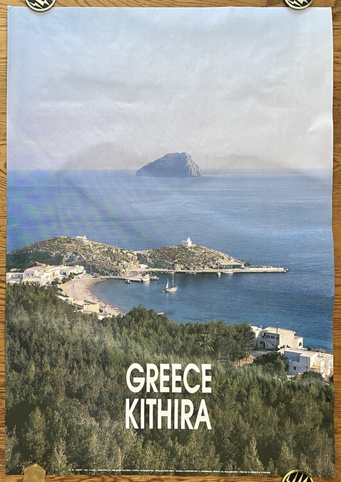 1992, Original Vintage, Greece Kythira, Kithira Travel Poster, E.O.T. Greek National Tourism Organization, Kapsali