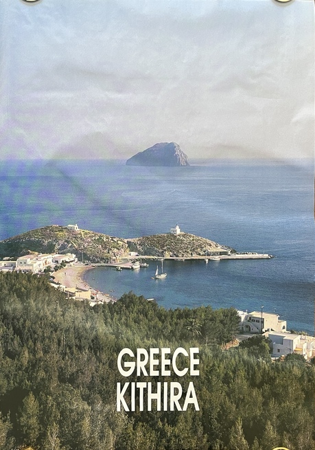 1992, Original Vintage, Greece Kythira, Kithira Travel Poster, E.O.T. Greek National Tourism Organization, Kapsali - Image 3