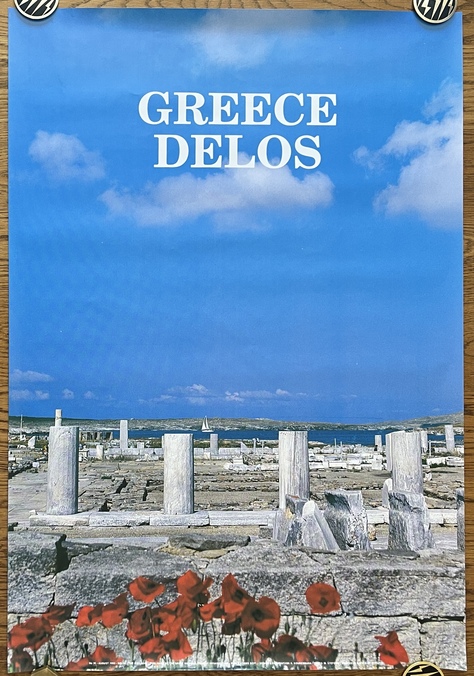 Original Vintage 1992 Greece Delos Travel Poster, Greek National Tourism Organization (E.O.T./GNTO) - Image 2