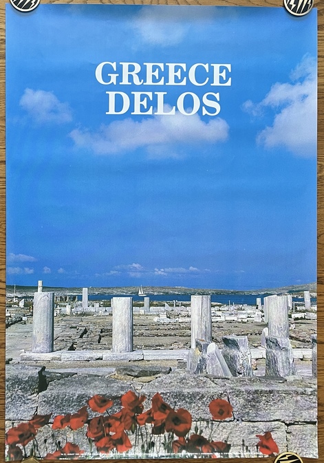 Original Vintage 1992 Greece Delos Travel Poster, Greek National Tourism Organization (E.O.T./GNTO) - Image 4
