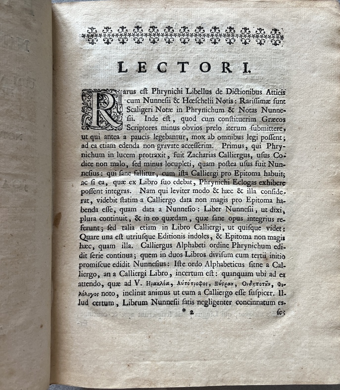 1739, Phrynichi Eclogae, Rare Utrecht Edition of the Ancient Attic Greek Style Guide, Greek & Latin - Image 5