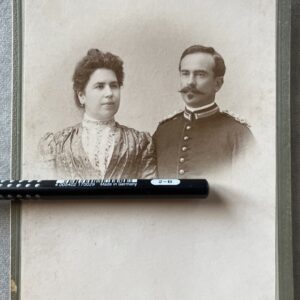 Rare, c. 1900, Identified Cabinet Photograph of Colonel Ioannis Papakyriazis & Wife Ourania, Director of Police of Volos, Kilkis Lachanas
