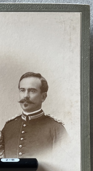 Rare, c. 1900, Identified Cabinet Photograph of Colonel Ioannis Papakyriazis & Wife Ourania, Director of Police of Volos, Kilkis Lachanas - Image 4