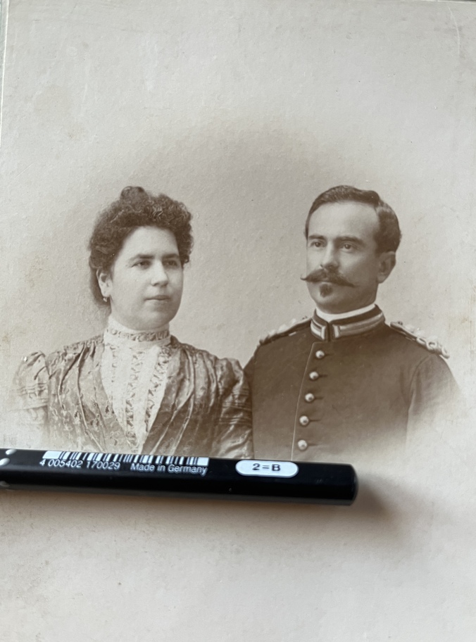 Rare, c. 1900, Identified Cabinet Photograph of Colonel Ioannis Papakyriazis & Wife Ourania, Director of Police of Volos, Kilkis Lachanas - Image 7