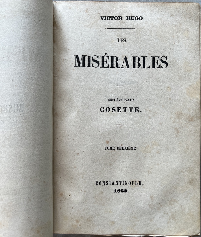 Scarce, 1862–1863, Victor Hugo, Les Misérables, Constantinople Printing, Imprimerie de la Presse d'Orient - Image 12