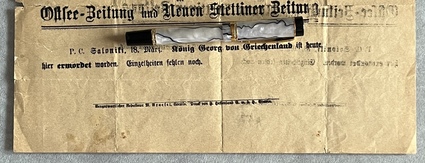 Rare 1913 Sonder-Ausgabe, Assassination of King George I of Greece, Thessaloniki, Balkan Wars