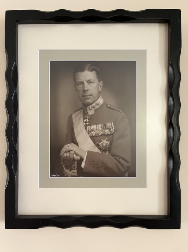King Gustaf VI Adolf of Sweden – Signed Vintage Royal Portrait, Studio Jæger, c. 1930