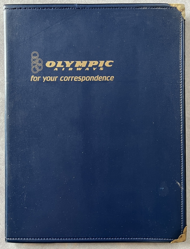 Rare 1960s Vintage Olympic Airways Writing Folder Stationery Greece Onassis Era Aviation