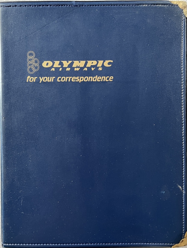 Rare 1960s Vintage Olympic Airways Writing Folder Stationery Greece Onassis Era Aviation - Image 3